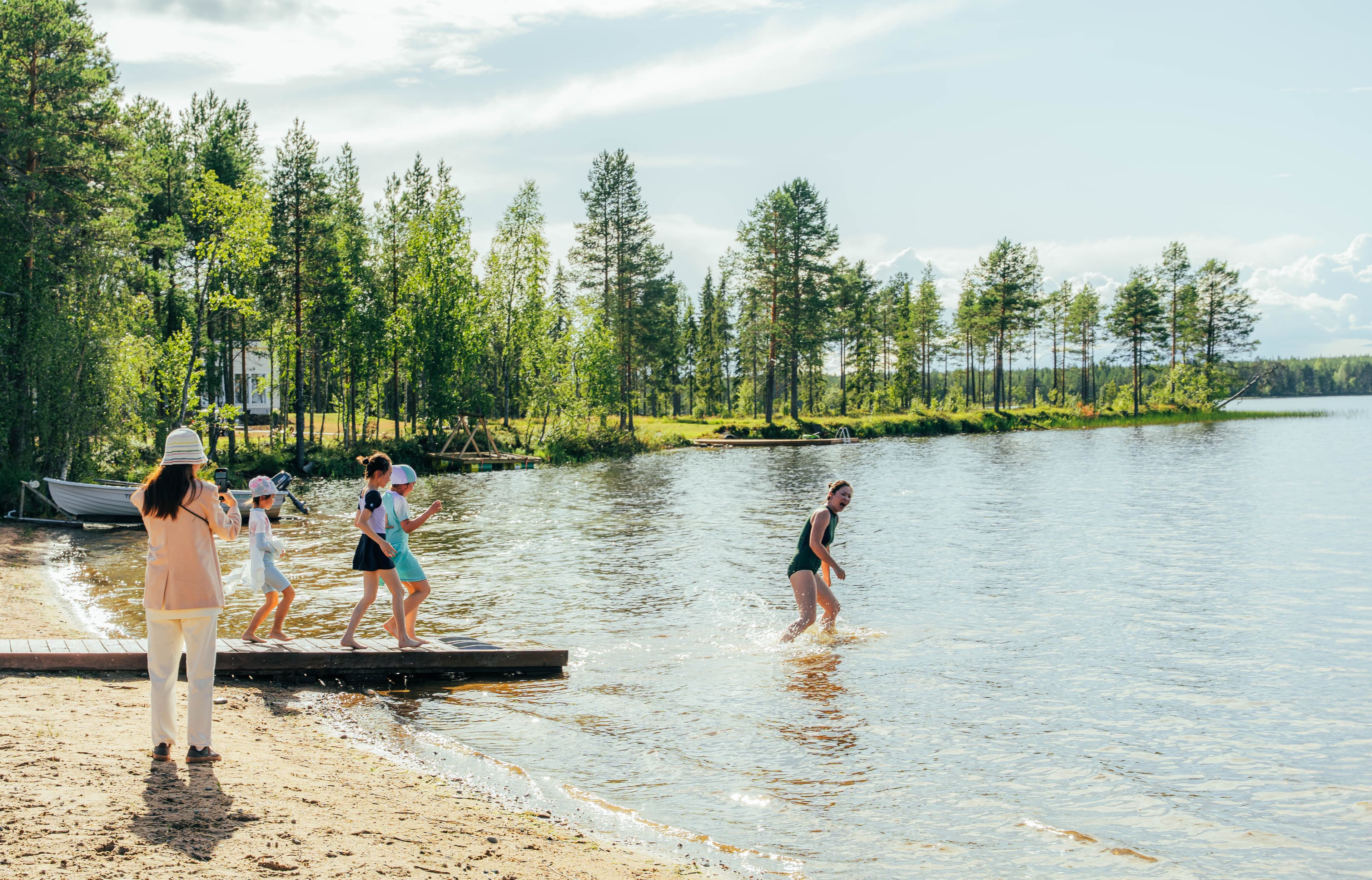 Swimming Trip in Clear Lapland Lake